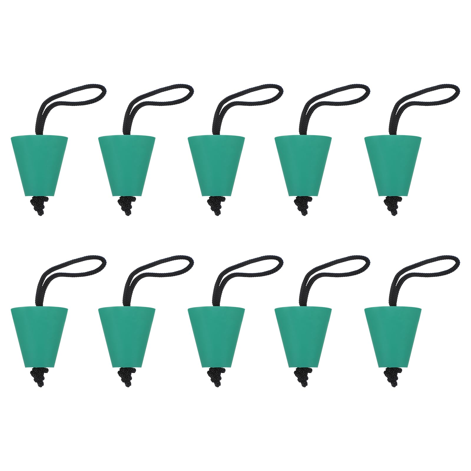 YELARXI Universal Kayak Scupper Plug, Silicone Scupper Plugs Kit Drain Hole Stopper Bung with Lanyard Cord Kayak Accessories for Scupper Drain Holes/Canoes/Yachts, 10 Pcs, Green
