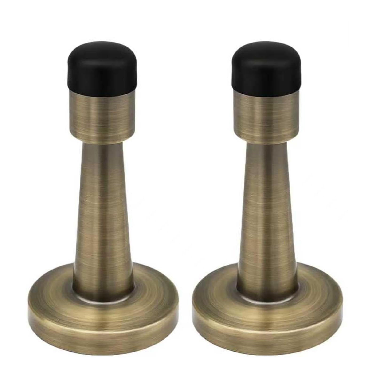 2 PCS Door Stoppers for Skirtings, Brass Door Stops Wall Mounted, 40 x 80MM Heavy Duty Door Stop with Rubber Tip, Door Protector for Skirting Boards, Walls, Bedrooms, Bathrooms, Offices and Hotels