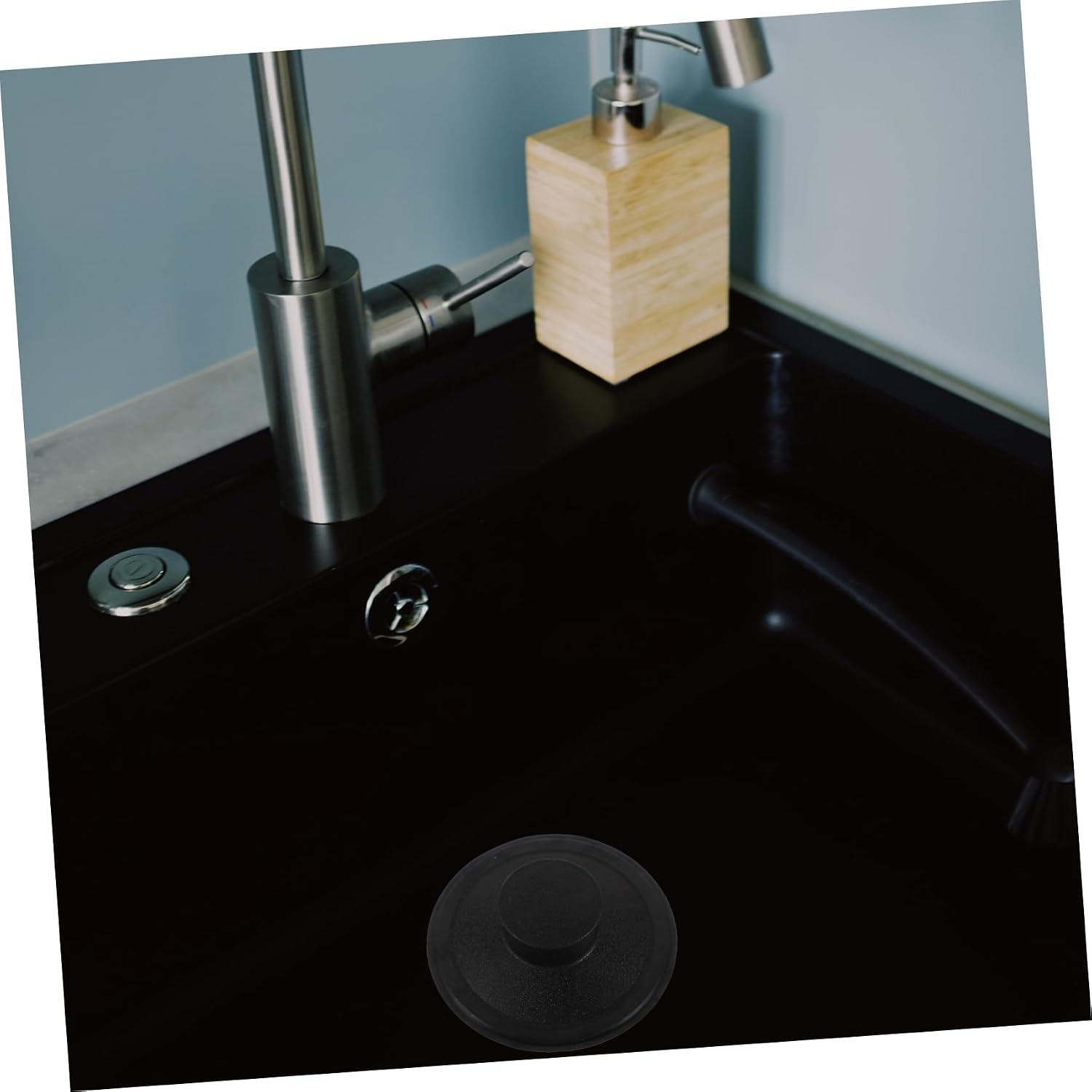 Plastic Sink Stopper for Garbage Disposal Black Kitchen Drain
