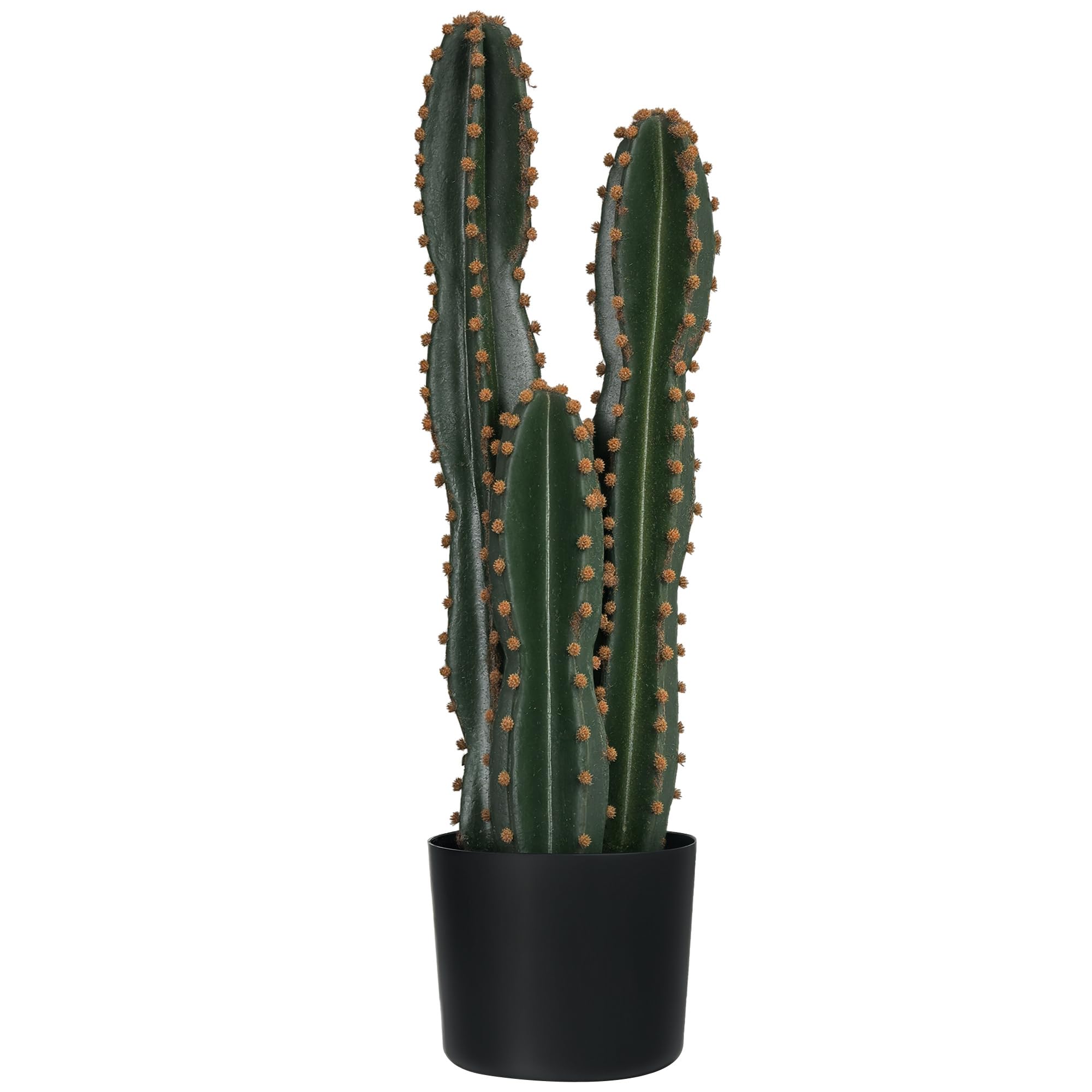 Outsunny Cactus Artificiel Grand Réalisme Grande Taille Ø 17 x 60H cm Vert | Plante Artificielle