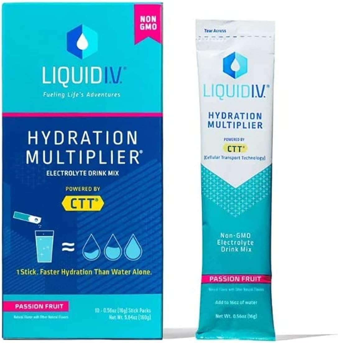 LIQUID IV Passion Fruit Hydration Drink Mix 10 Count, 0.56