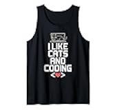 I Like Cats and Coding Programmer Passion Tech - Tank Top