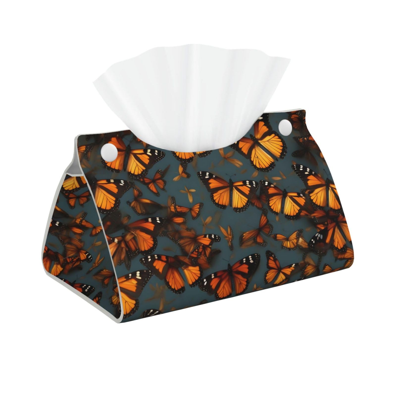Heaps Of Orange Monarch Butterflies Print Long Tissue Box Cover Tissue Dispenser Box For Living Room, Office, Car, Bathroom