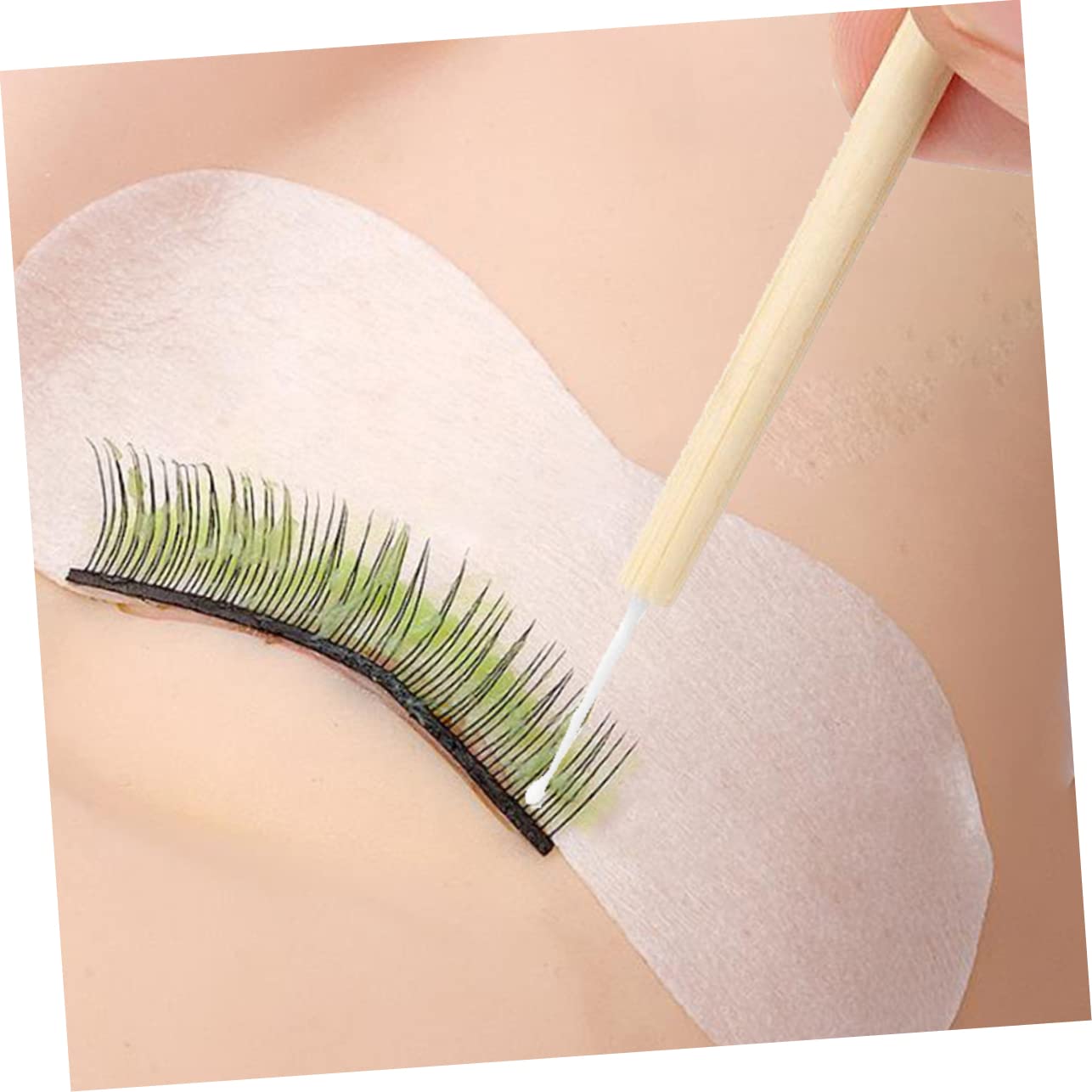 IWOWHERO 50pcs Bamboo Eyelash Grafting Brush Eyelash Cleaning Sticks Eye Makeup Tool
