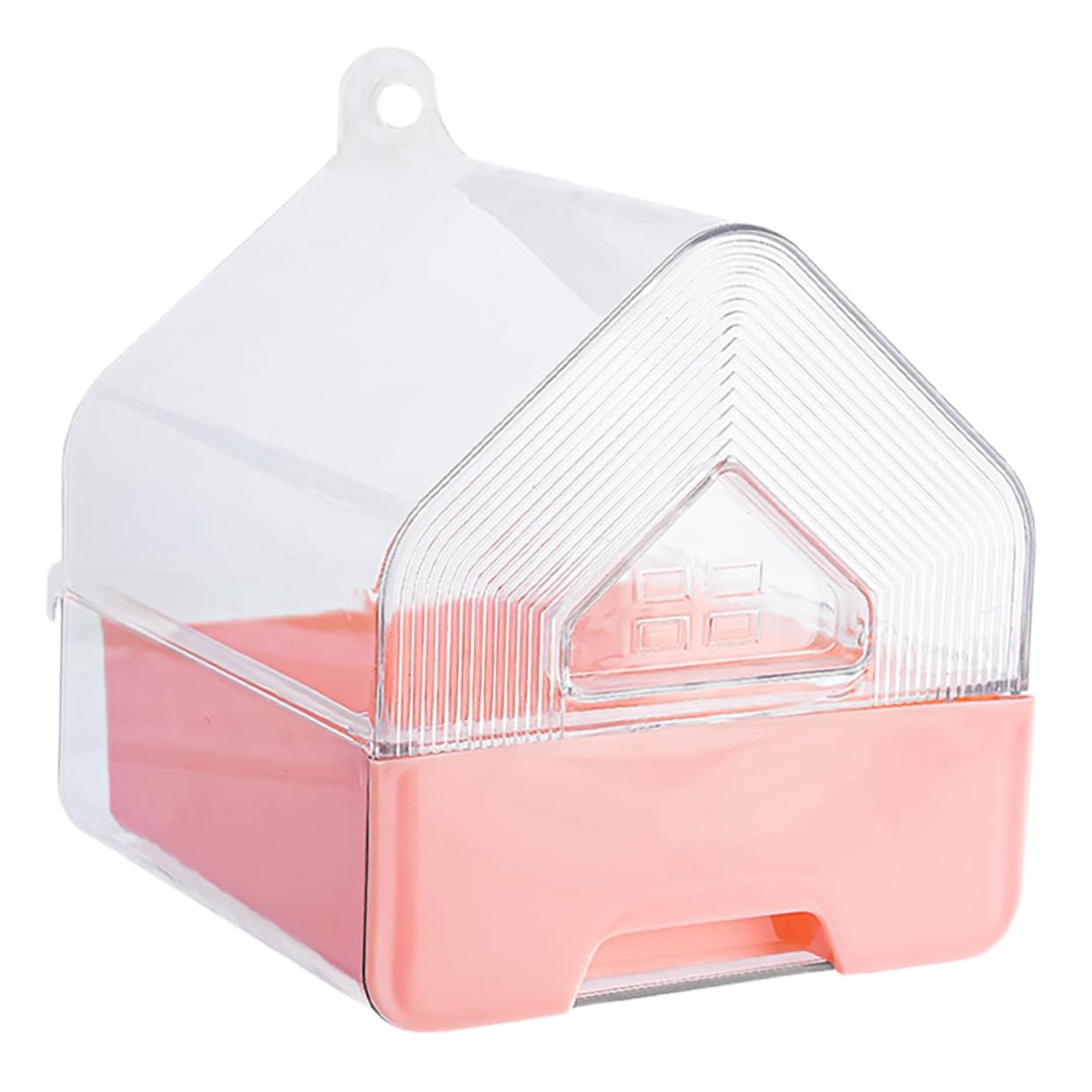 BESPORTBLE Transparent Pet Bird Bath with Bottom Drawer Design for Easy Cleaning Lightweight Portable Bathtub for Cockatiels Parakeets Small Birds for Home and Travel