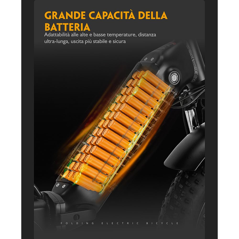 20F213 e-bike pedelec pieghevole con pneumatico da 20 pollici, motore da 250W 80N.m, batteria agli ioni di litio da 36V per una lunga autonomia, e-bike per donne e uomini, Shimano a 7 velocità