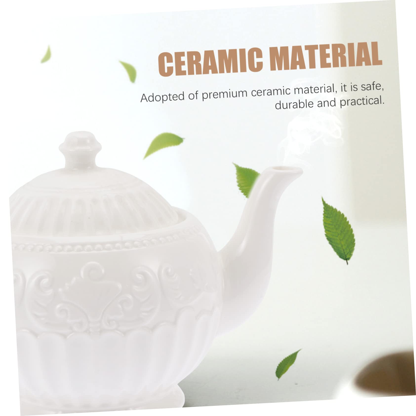 Tetera de Cerámica en Relieve 900cc, Jarra Elegante para Té Amigos en Casa, Adorno Delicado de Sobremesa