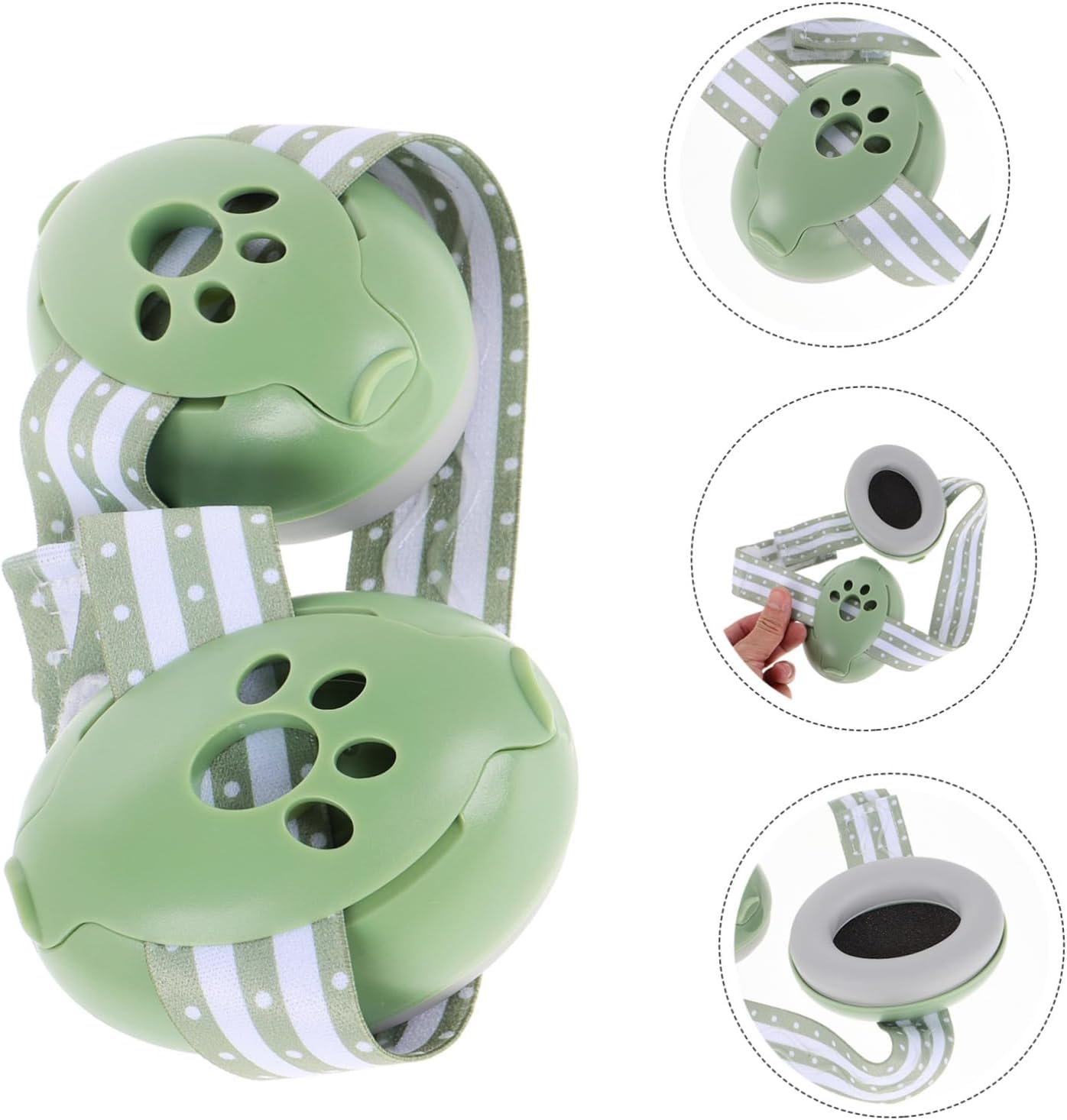 Ear Muffs for Noise Reduction Soft and Comfortable Hearing Protection Headphones for Boy Girl and Toddlers for Sleep and Travel Green Shell with Green Straps