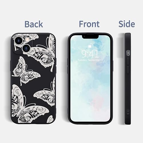 Miniatura 2 de Funda de teléfono con diseño de mariposa blanca para iPhone 11 3D, funda de silicona líquida de gel suave, antiarañazos, duradera, femenina, mate,