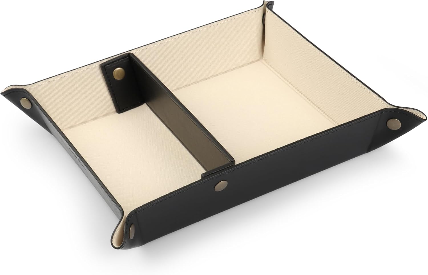 Londo Leather Tray Organizer - Practical Lightweight Water Resistant Computer Table Desk Storage Box for Wallets, Watches, Keys, Coins, Cell Phones and Office Equipment