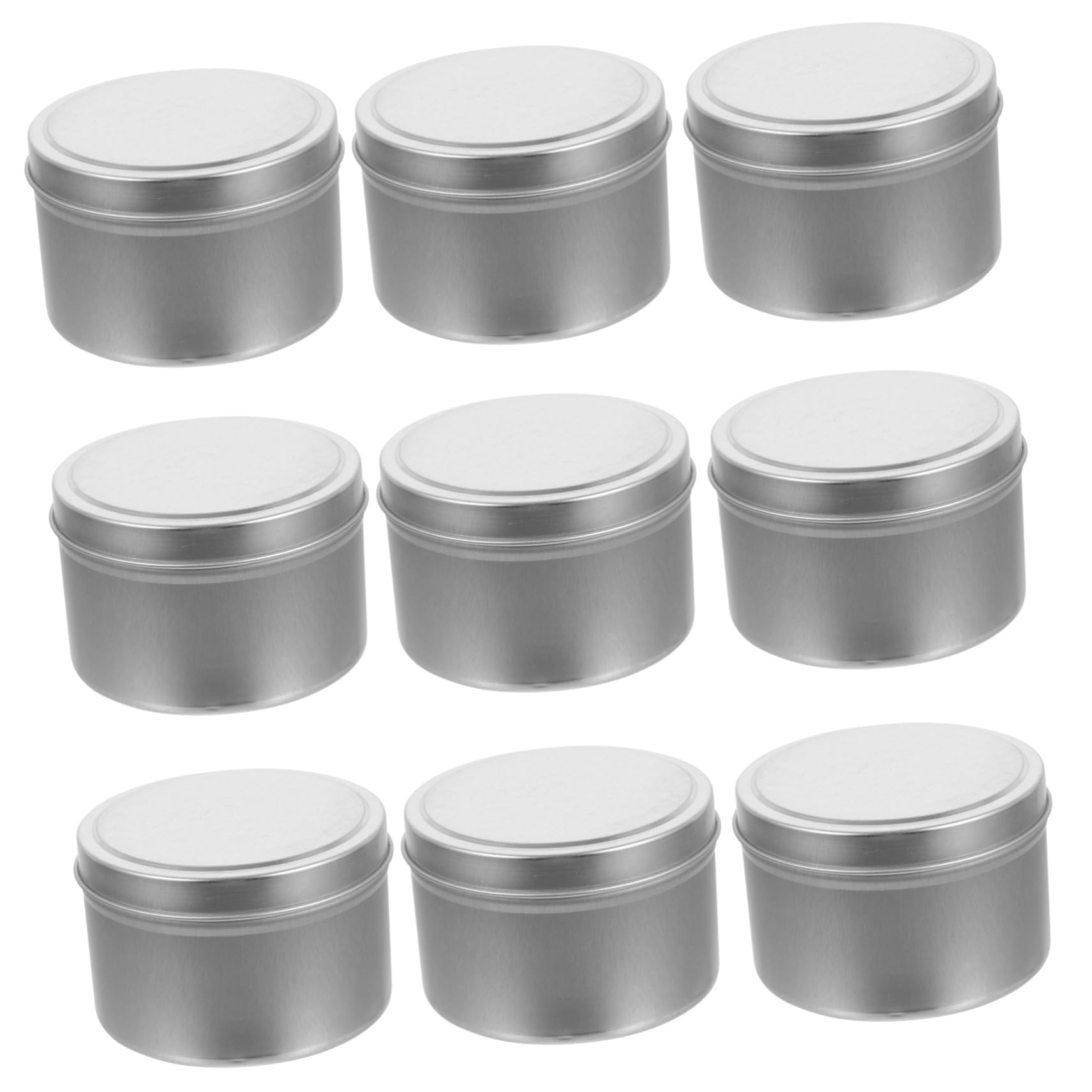 VILLCASE 9pcs Round Containers for Candles Crafts and Storage Tinplate Jars for Beads Spices and Items Portable Design for Travel and Home Use