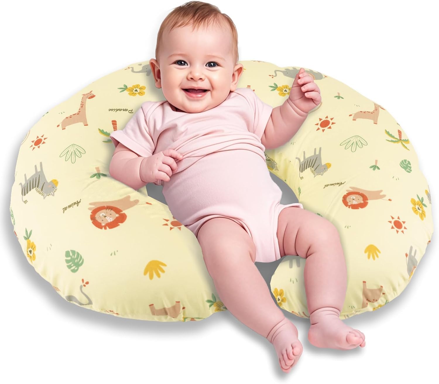 Multipurpose Baby Nursing Pillow and Positioner – Ergonomic Crescent Infant Feeding Support for Breastfeeding & Bottle Feeding – Stuffed Cotton Blend Lounger & Tummy Time Cushion,-image-23
