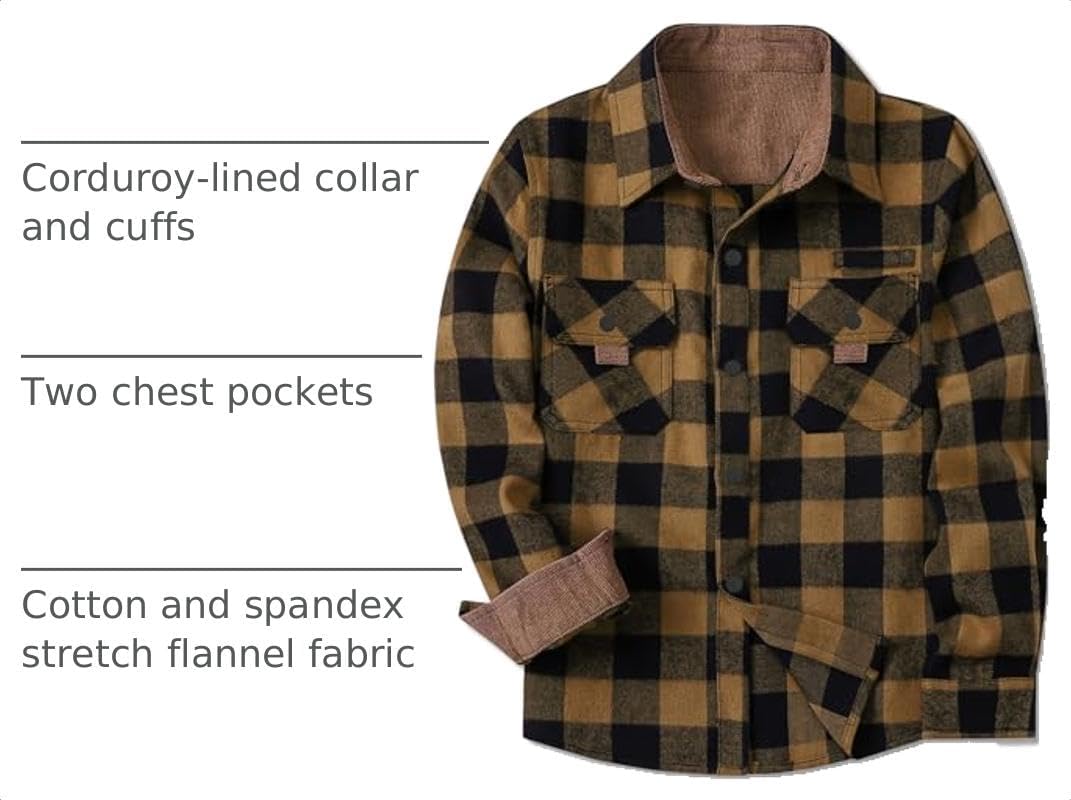 SANGTREE Boys and Mens Flannel Shirts Long Sleeve Button Down Plaid Shirts