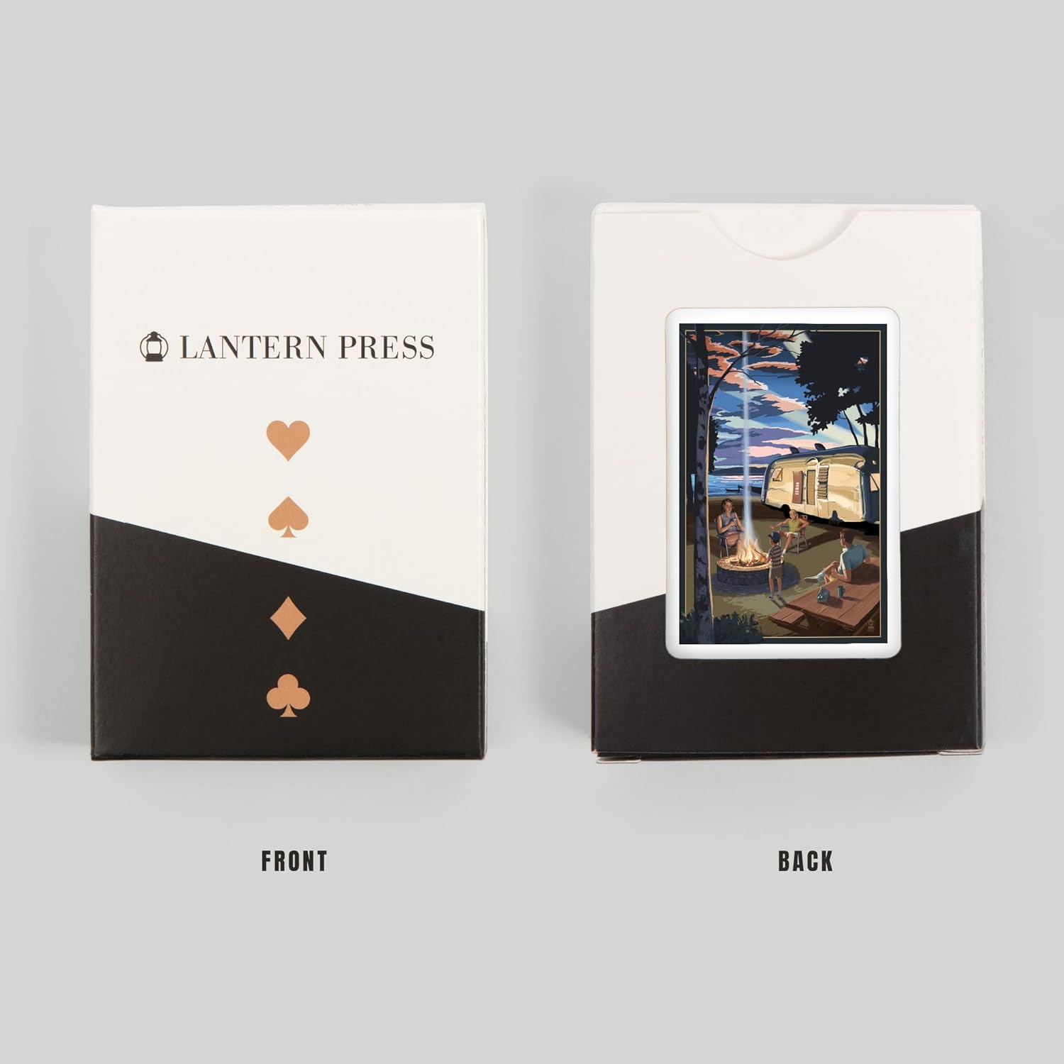 Lantern Press Retro Camper and Lake, 52 Playing Cards for Adults, Poker Size Card Deck