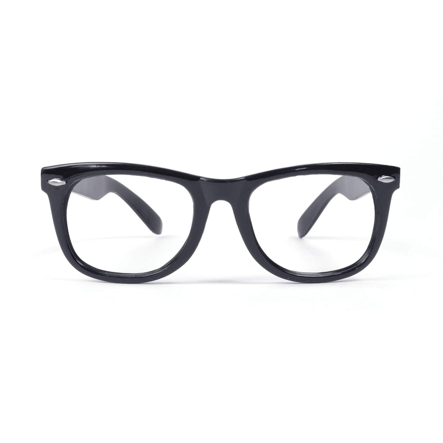 Stylish Black Frame Spectacles Glasses Pack of 1 - Perfect Accessory for Film TV Historical World Book Day