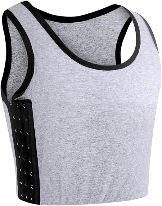 XUJI Transgender FTM Breathable Cotton Elastic Band Colors Chest Binder Tank Top (M-6XL)