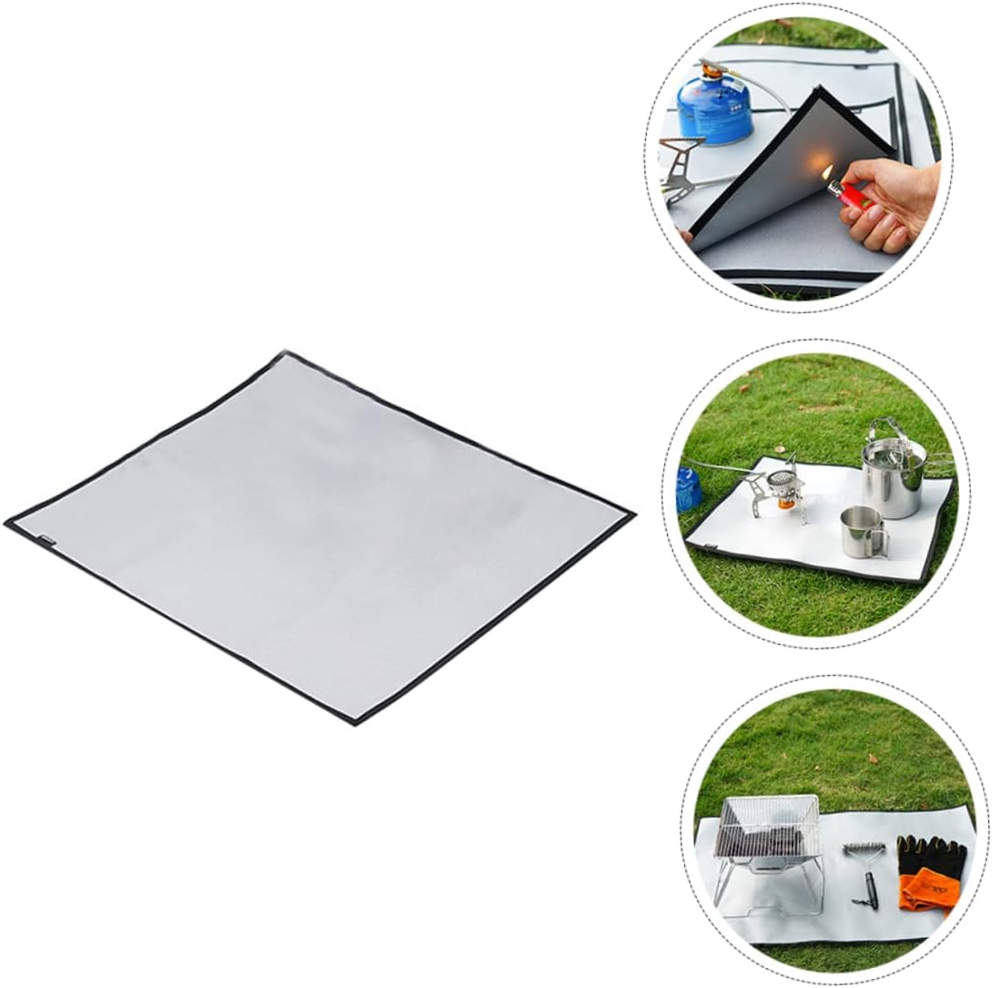 1Pc Heat Resistant Fire Blanket Double Sided Coated Mat for Outdoor Camping and Barbecues Fireproof Insulation Pad Durable and Practical Fire Protection