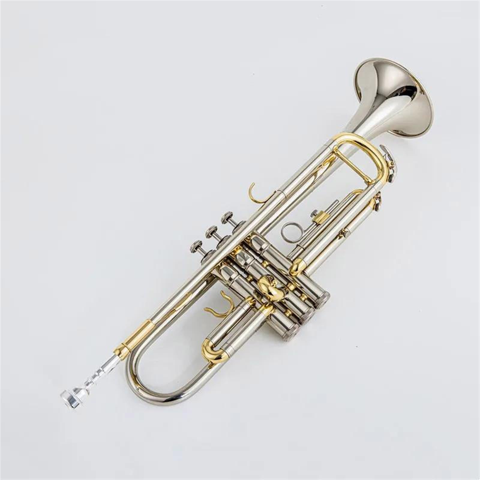 Trąbki Bb Trumpet B Flat Mosiądz Srebrny Pozłacany Profesjonalny Instrument Muzyczny Trąbka Z Skórzanym Etui Zestaw Trumpe