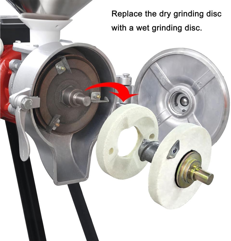 All-In-One Dry & Wet Grinder for Multiple Uses, 150 Steel Mill Wet And Dry Grinding Machine Cast Steel Material Suitable for Soybean, Millet Rice