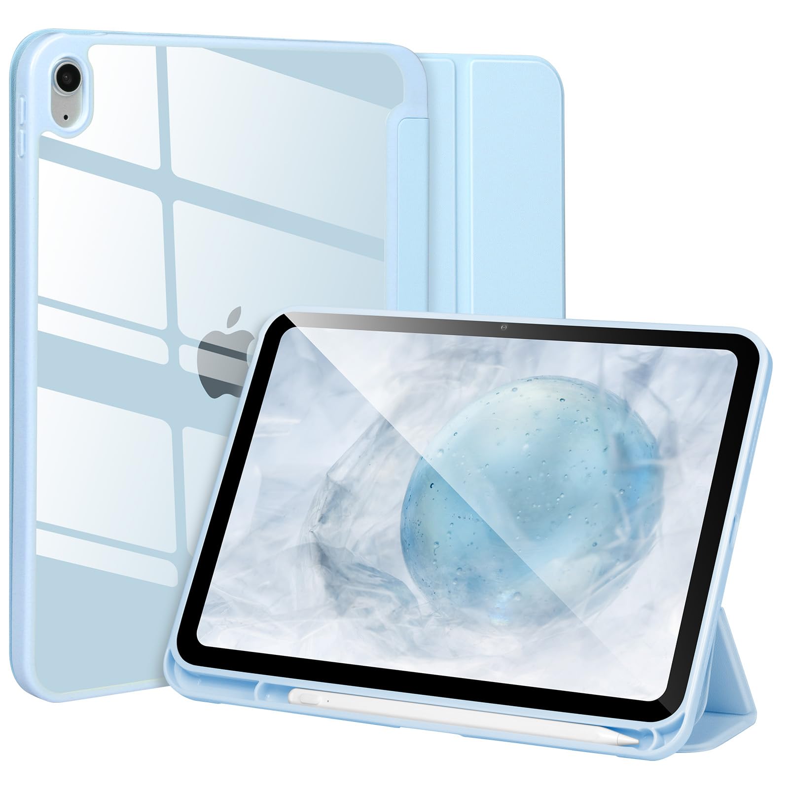 Case Compatible with iPad 10 Generation 2022 10.9’‘,Case for iPad 10th gen,Shockproof Hard Shell Clear Cover with Pencil Holder,Tablet Cover for iPad