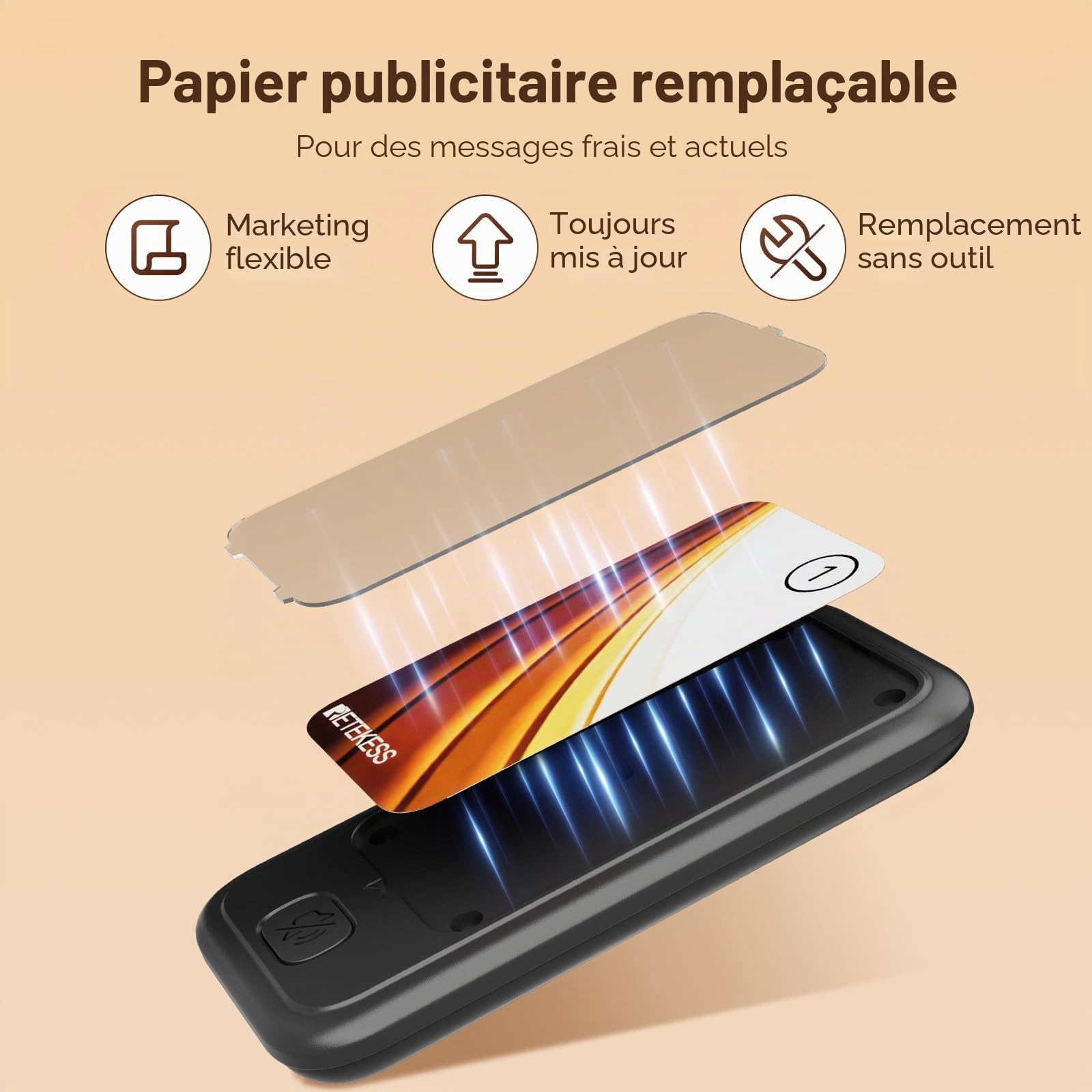 Retekess TD173P Bipeur Restaurant, 800M Bipper Restaurant, 30 Pagers, avec Bouton de Sourdine, 7 Mode d’Appel, Feuilles Publicitaires Remplaçables, Bipeur Client pour Aire de Restauration, Hôtel