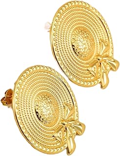 اكسسوارات عصرية - اقراط ذهبية انيقة بتصميم فيونكة شريطية، تجمع بين المرح والفصل، مما يجعلها هدايا رائعة لأي مناسبة