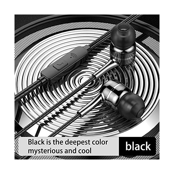 VPB S12 in Ear Earbud Deep Bass Clear Sound Wired Earphone Tangle Free Headphone Noise Isolating with Microphone for iOS and Android Smartphone, Laptop, MP3, Pad (Black White Pink Green 4 Pairs)