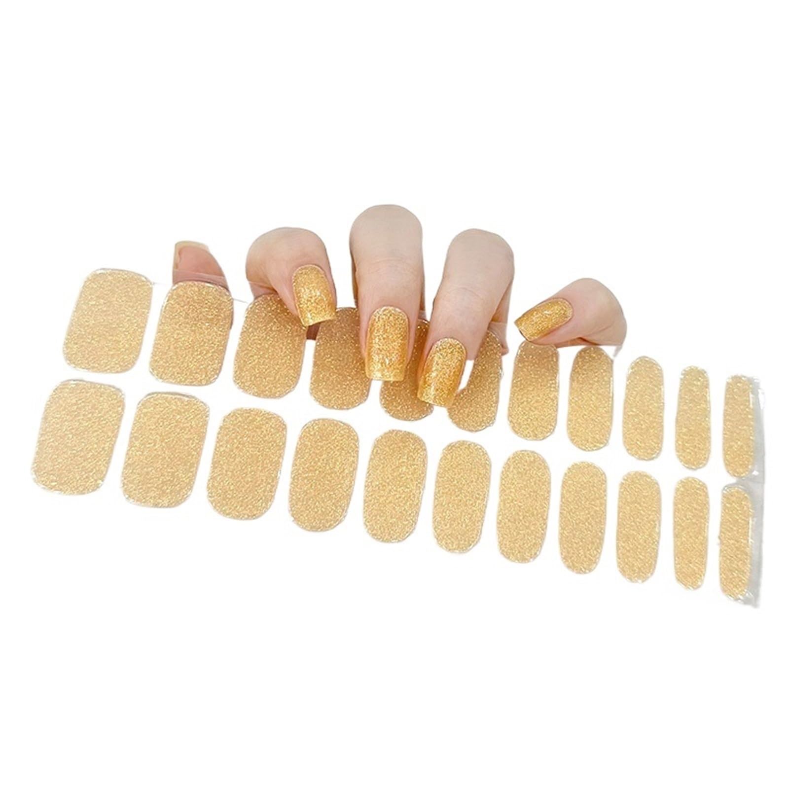 20 Tips Gradient Semi-Cured Gel Nail Stickers - Full Cover Nail Gel Polish Wraps - Press On Nails Decal(Color1)