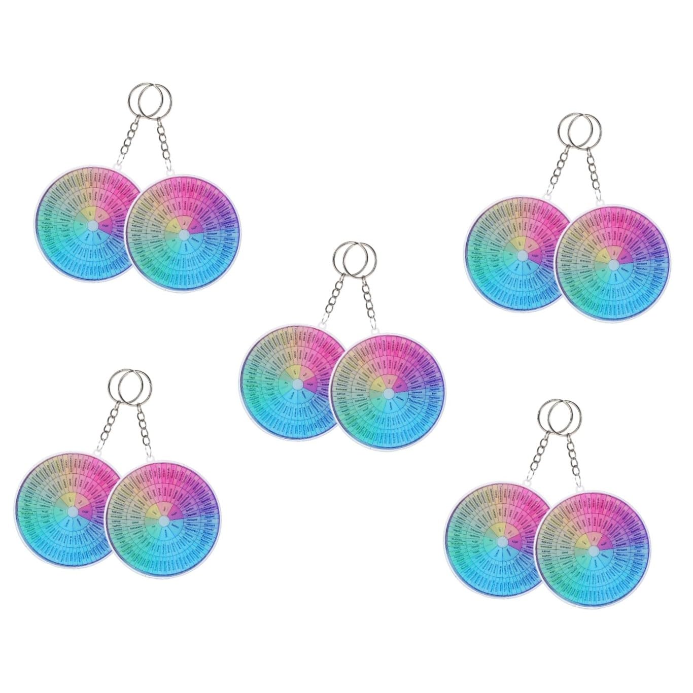 LIFKOME 5 Set Portachiavi A Forma Di Cuore Con Cordino Decorativo A Forma Di Ruota Dei Sentimenti Ciondolo Per Bomboniera 2 Pezzi * 5