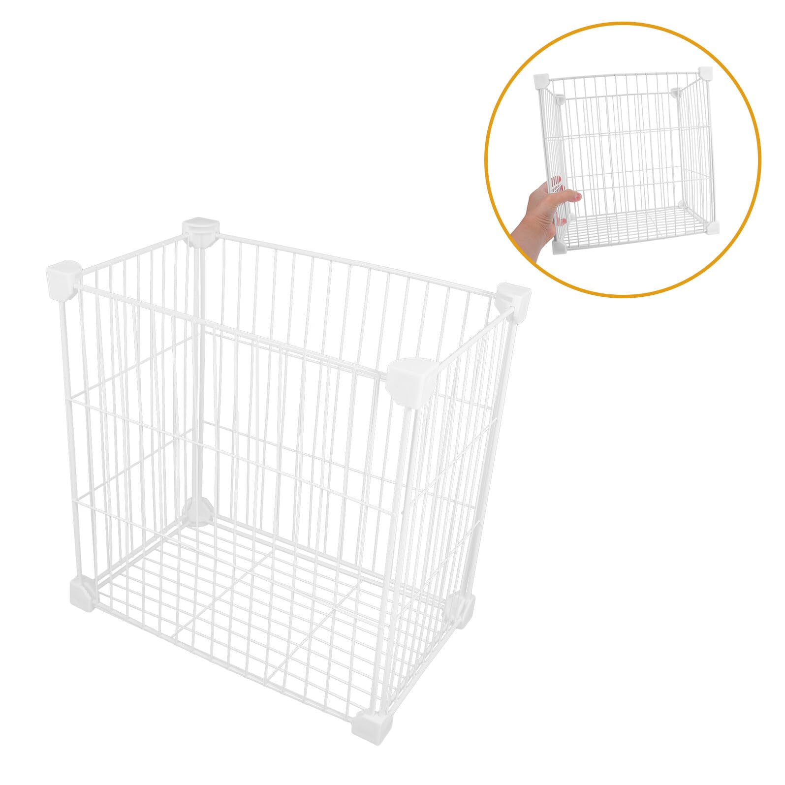 Metall Drahtkorb für Gefrierschrank 19X30X30cm Abnehmbarer Kühlschrank Organizer mit Stabilem Boden Transparenter Vorratsbehälter für Gemüse und Lebensmittel Gefriertruhe