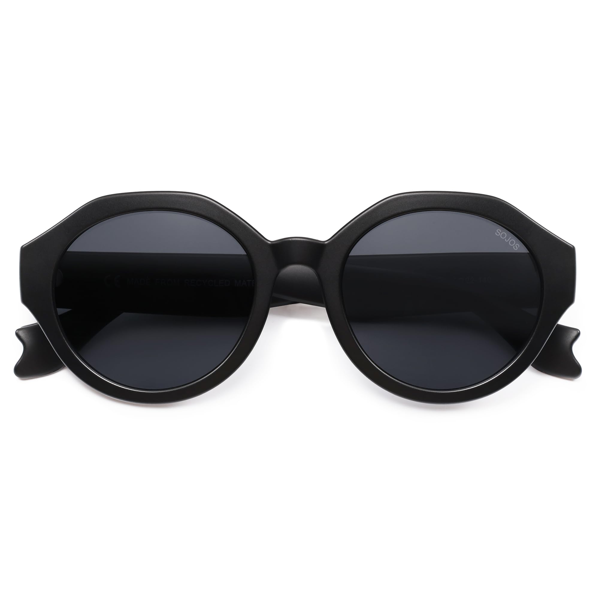 SOJOS Ocean Collection Round Sunglasses Recycled Fishing Net  display picture 2