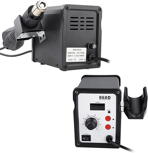 868D 700W LED Pantalla digital ajustable antiestático hierro caliente pistola de calor estación de retrabajo con boquillas, cable de tierra, pinzas
