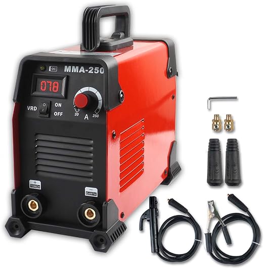 Amazon.com: Shikha Máquina de soldadura ARC de 250 amperios, doble 110 220  voltios, soldador inversor de CC portátil de 20 a 250 amperios, pantalla  digital IGBT LCD con kit de soldadora inversor :