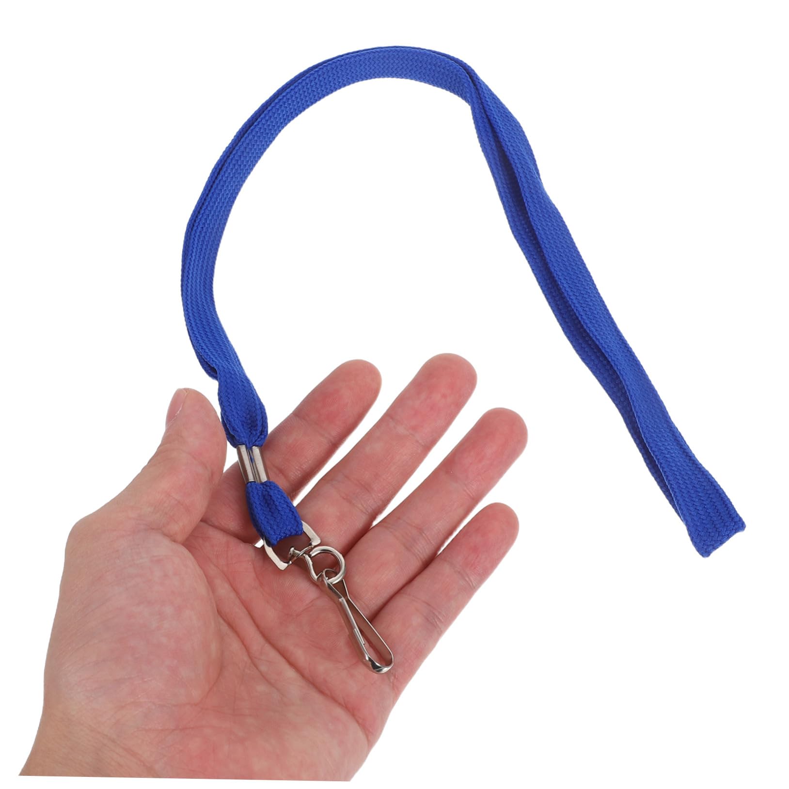 100 Piezas Cordón para Identificación con Clip Resistente Cuerda Trenzada Azul para Tarjetas y Placas Pack de Unidades para Oficina Escuela y Fábrica