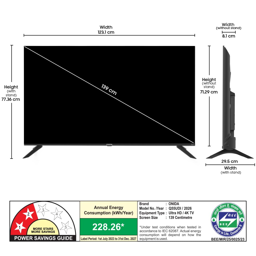 Onida 139 cm (55 inches) QLED Ultra HD 4K Smart Fire TV Q55UDI — Amazon image 6