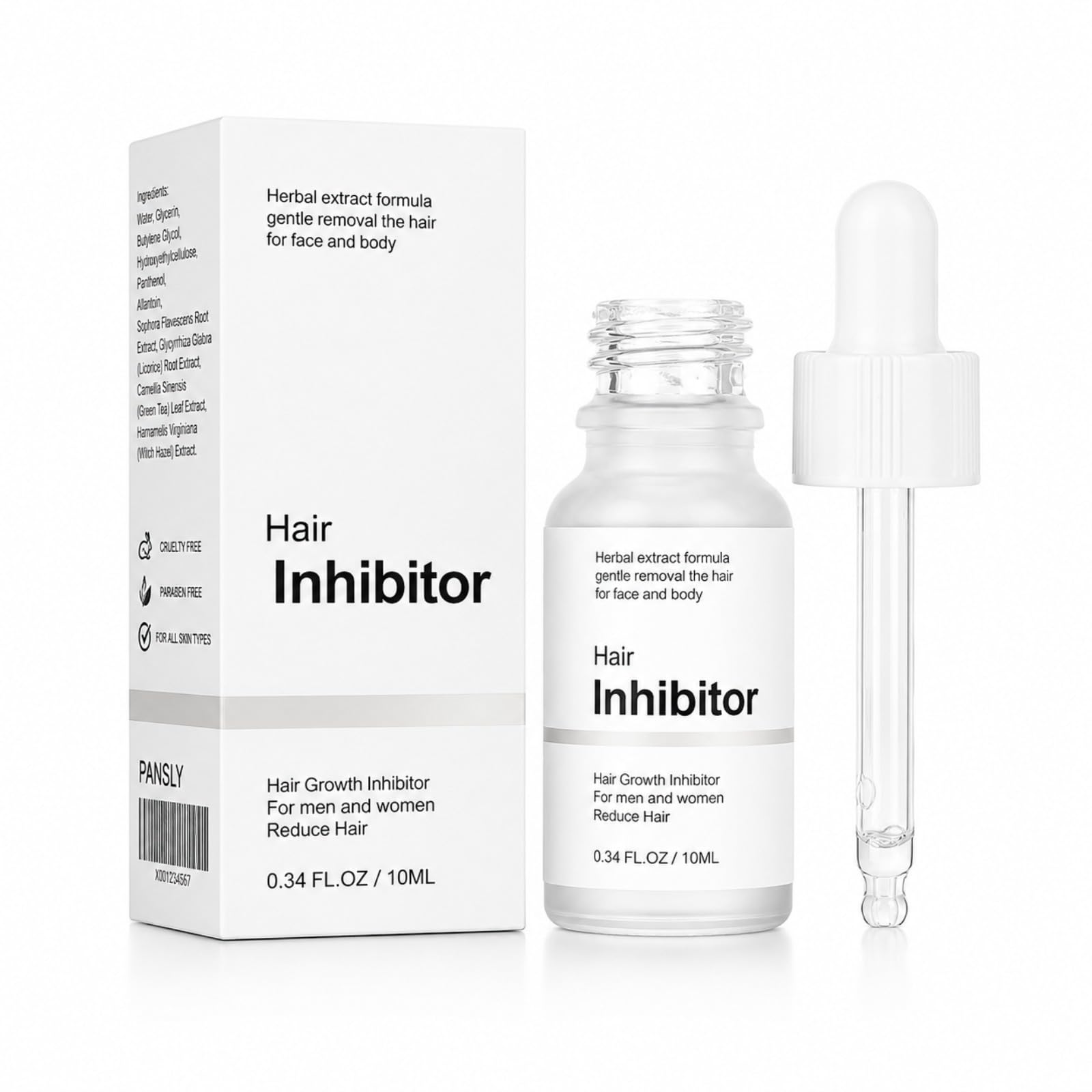 Hair Growth Inhibitor Serum for Face & Body, Mild Plant-Based Formula Helps Reduce Unwanted Hair Appearance, Moisturizing Daily Skin Care for Arms, Legs & Bikini Area 1 PCS 0.34 Fl Oz (Pack of 1)