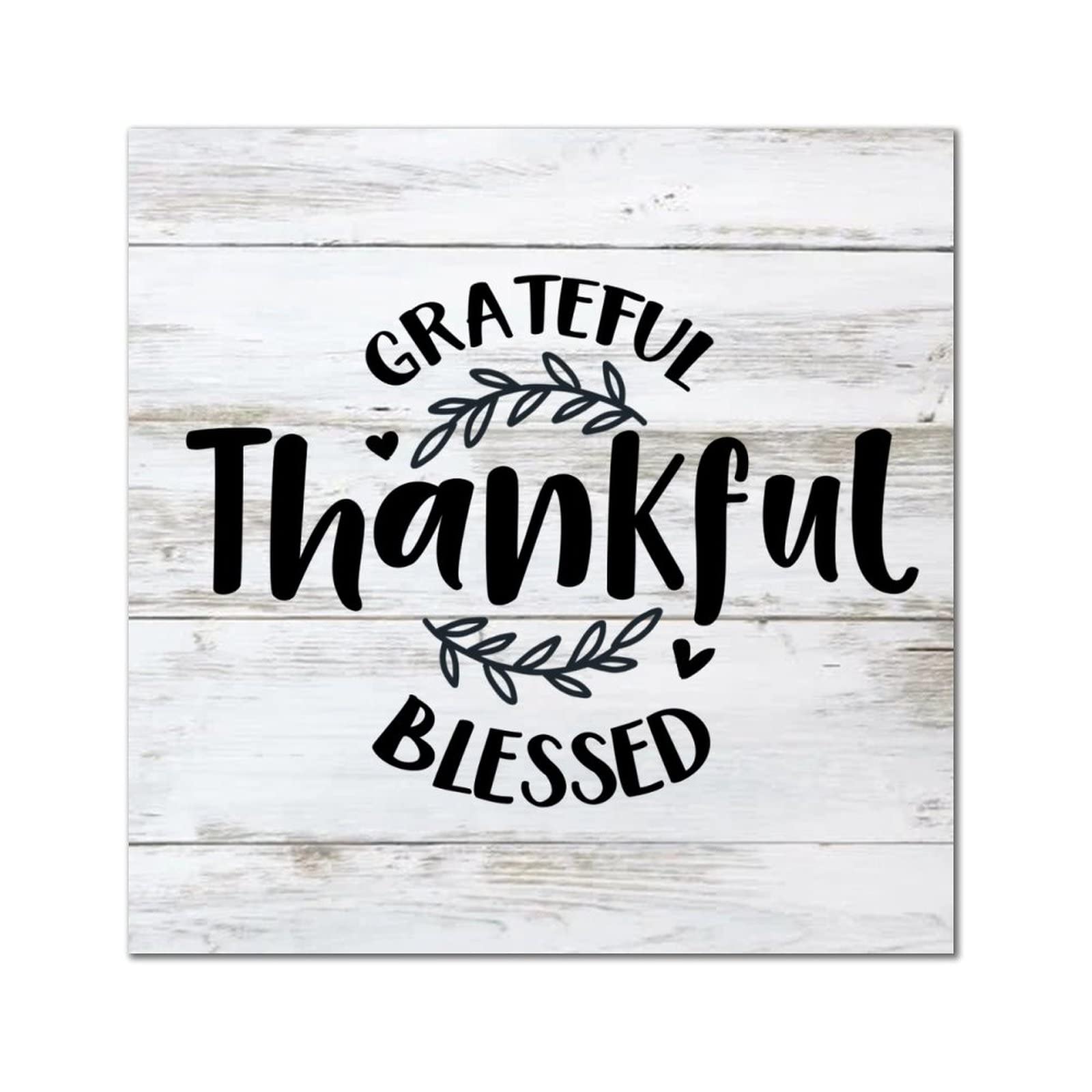 Plaque murale en bois Grateful Thankful Blessed décoration suspendre chambre