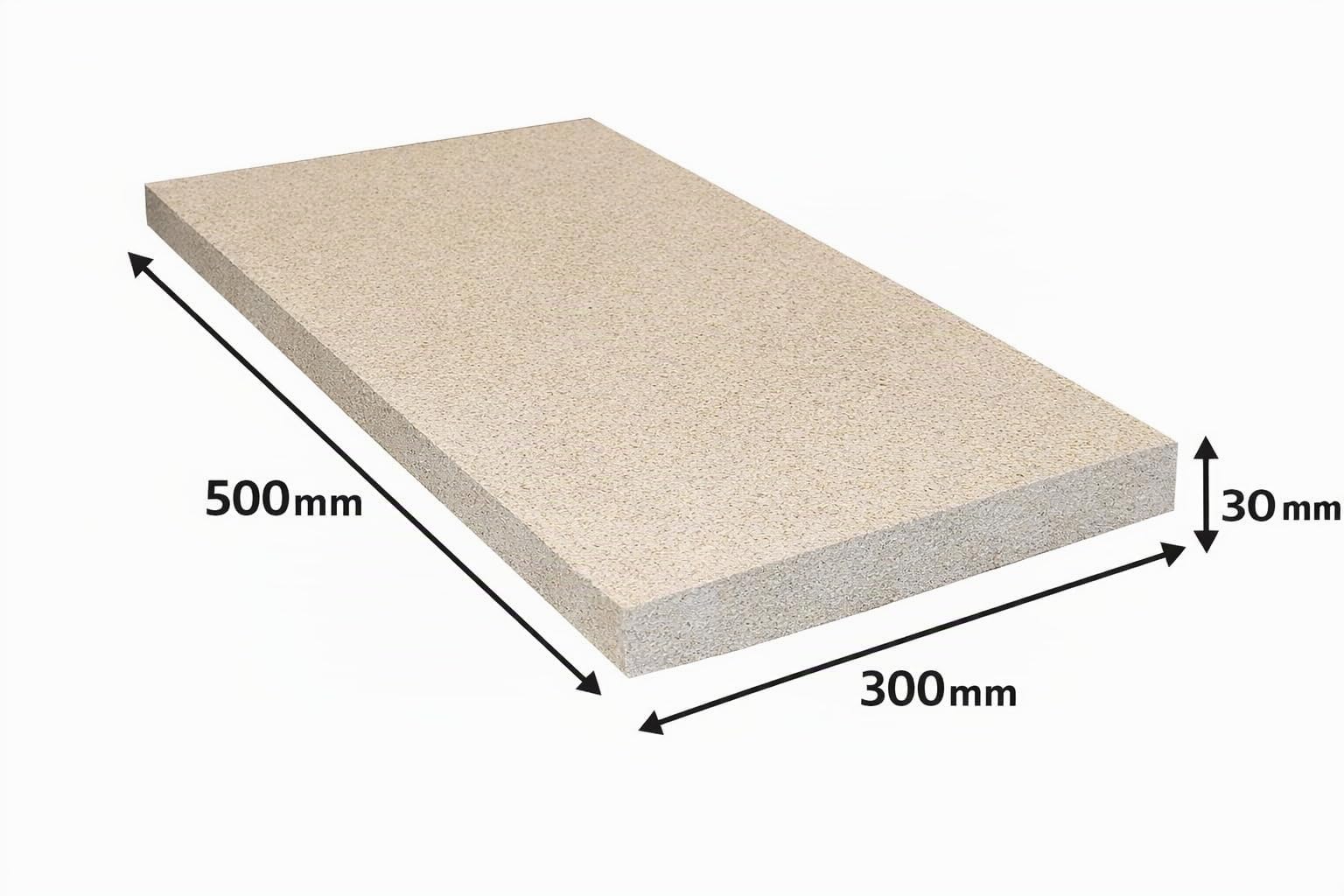 HeWaTherm Lot de 4 plaques de vermiculite, 500 x 300 x 25 mm, revêtement pour foyer, argile réfractaire de rechange