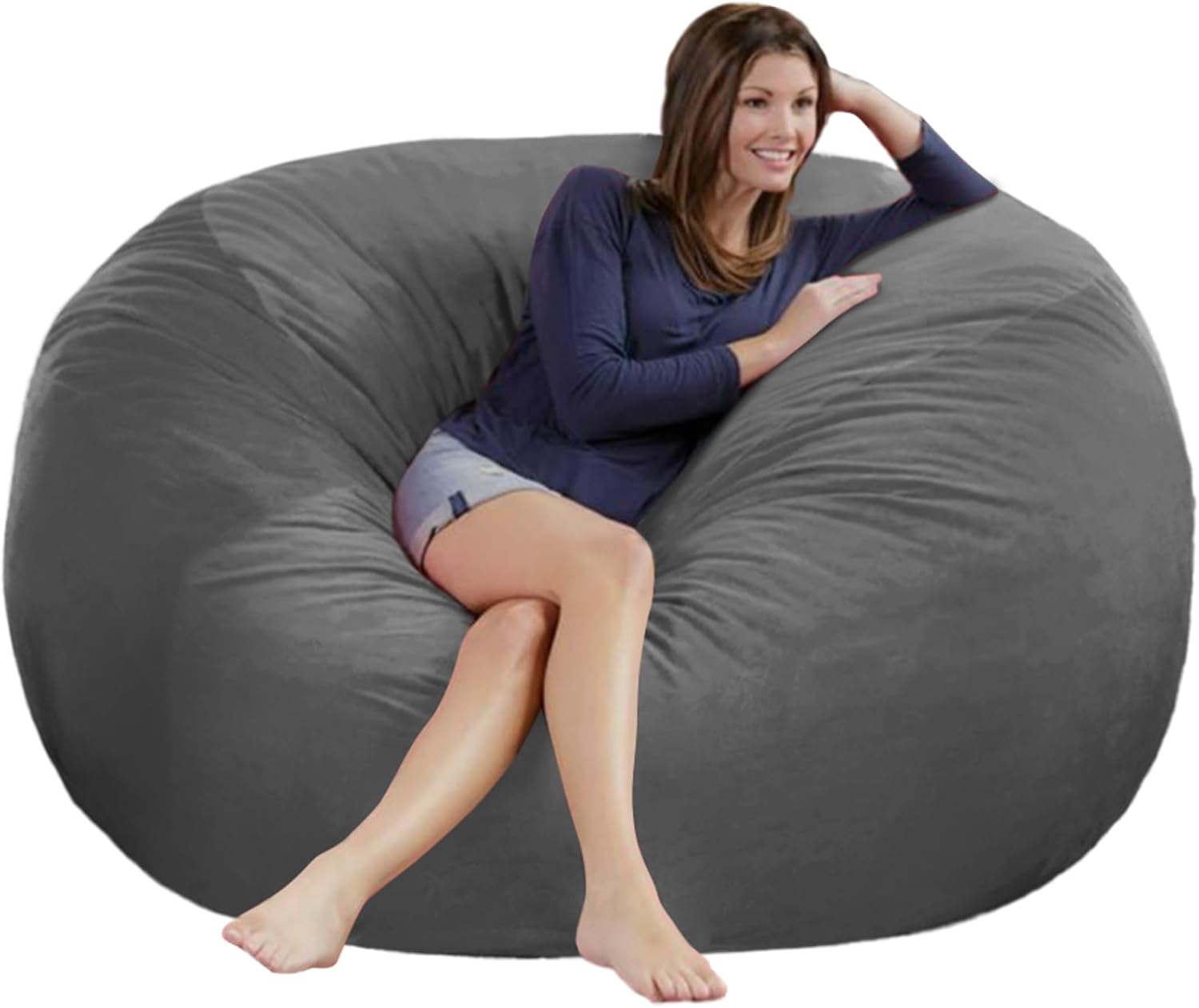 4FT Bean Bag Chair Cover - Soft Fluffy Dutch Velvet Bean Bag Cover (No Filling, Cover Only), Comfy 4FT Bean Bag Cover, Large Lazy Sofa Cover