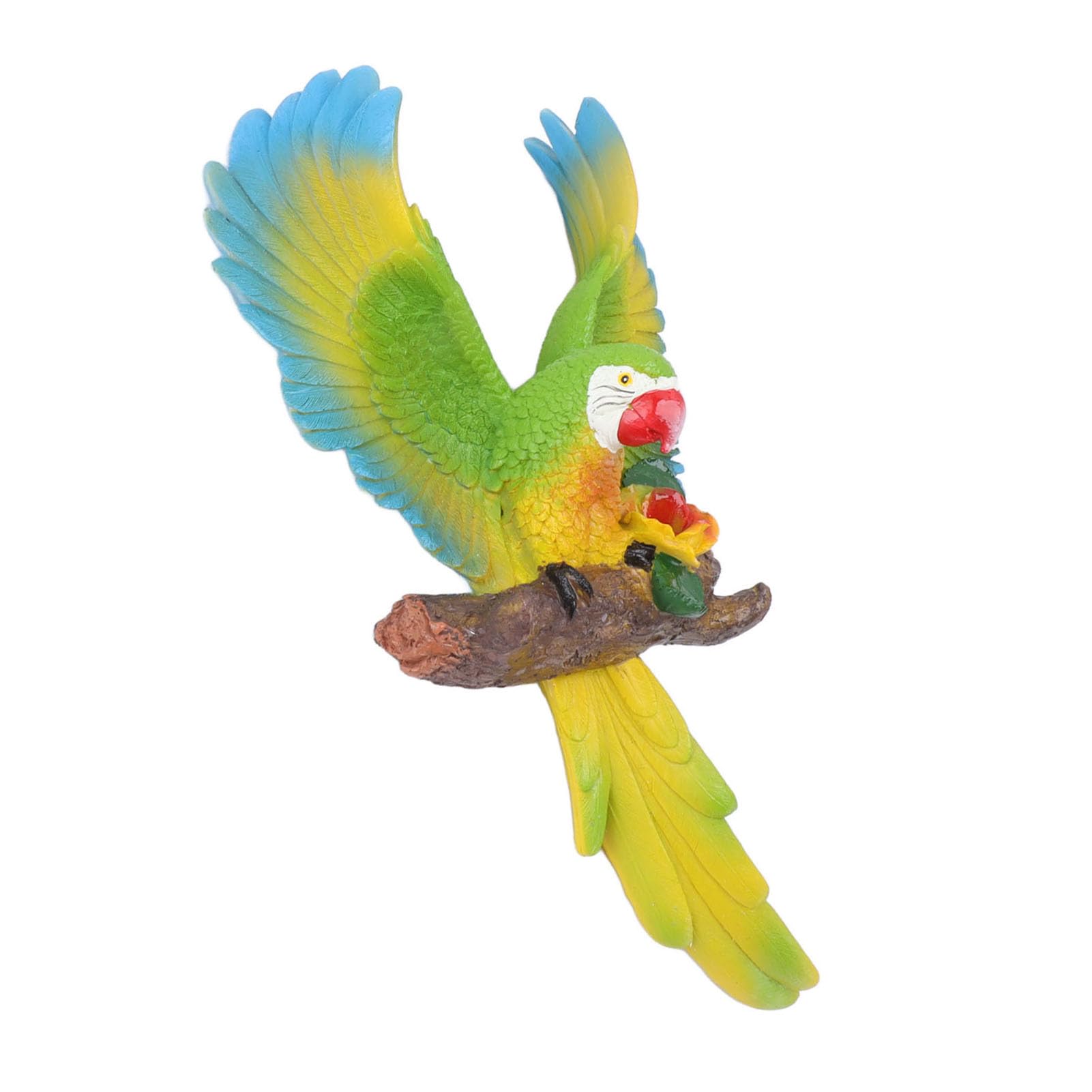 Omabeta Decorazione da Parete con Pappagallo, Vivido da Appendere per Giardino, Patio, Prato - Statua in Resina Ecologica 25,5x9x40 Cm (Verde)