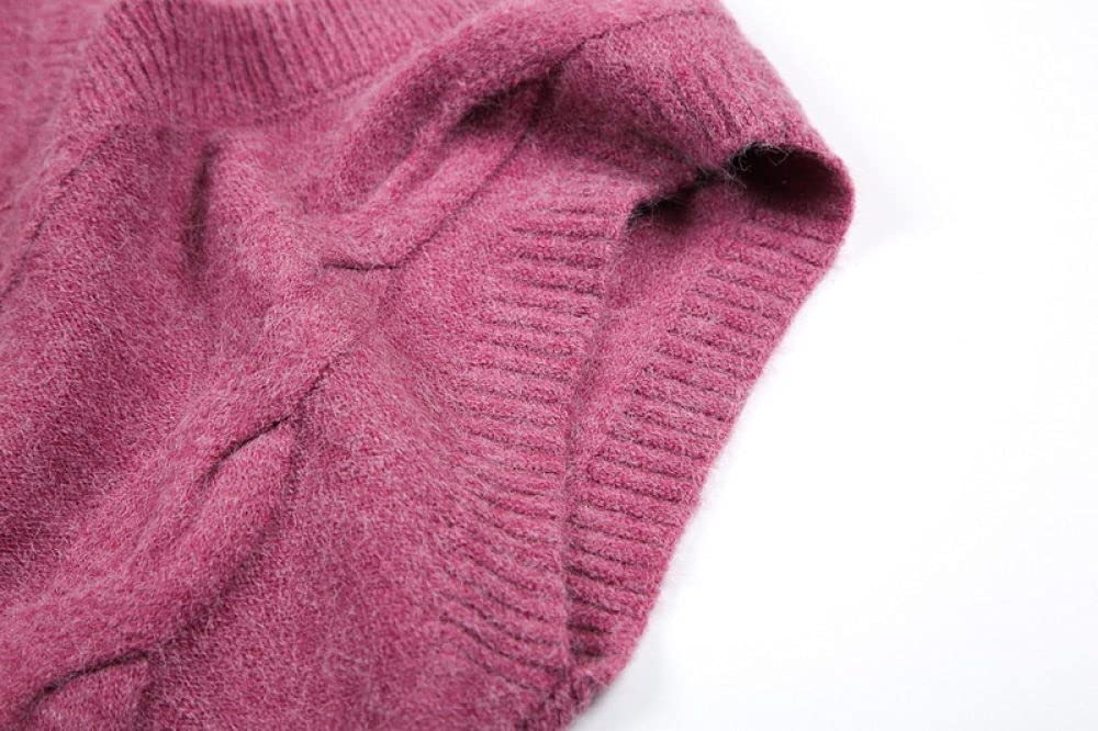 Gilet Grosse Maille Femme,Femmes Tricotés Sans Manches Pulls Couleur Unie Twist Jacquard Col En V Gilets Tricotés Décontracté Ample Grand Automne Hiver Tricoté Sans Manches Réservoir Pulls Che