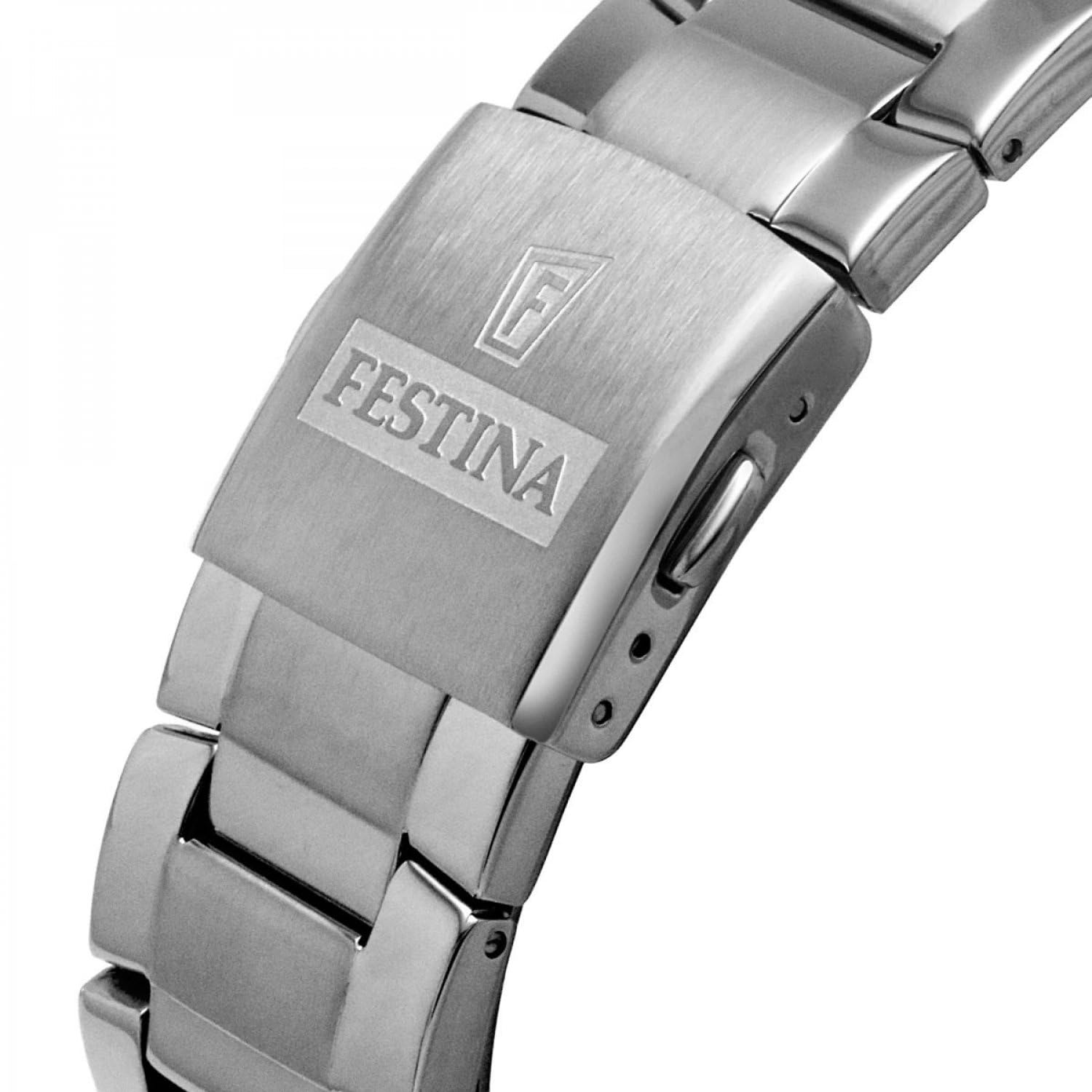 Festina Herrenuhr Analog aus Edelstahl 316l F20463/2 | Quarzwerk, Chronograph, Kalender, Widerstandsfähiges Mineralglas