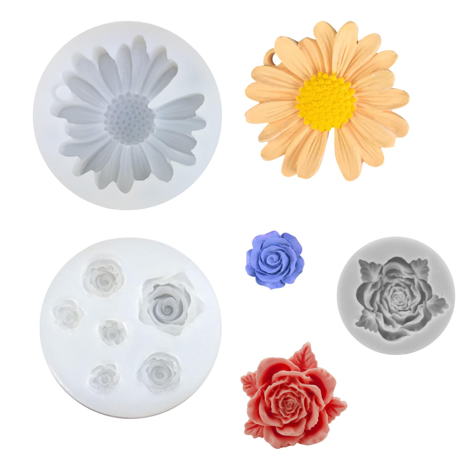 2 Stück Kerzen Silikonformen Gänseblümchen – 6,9 Cm Durchmesser, Für DIY Kerzen & Seife