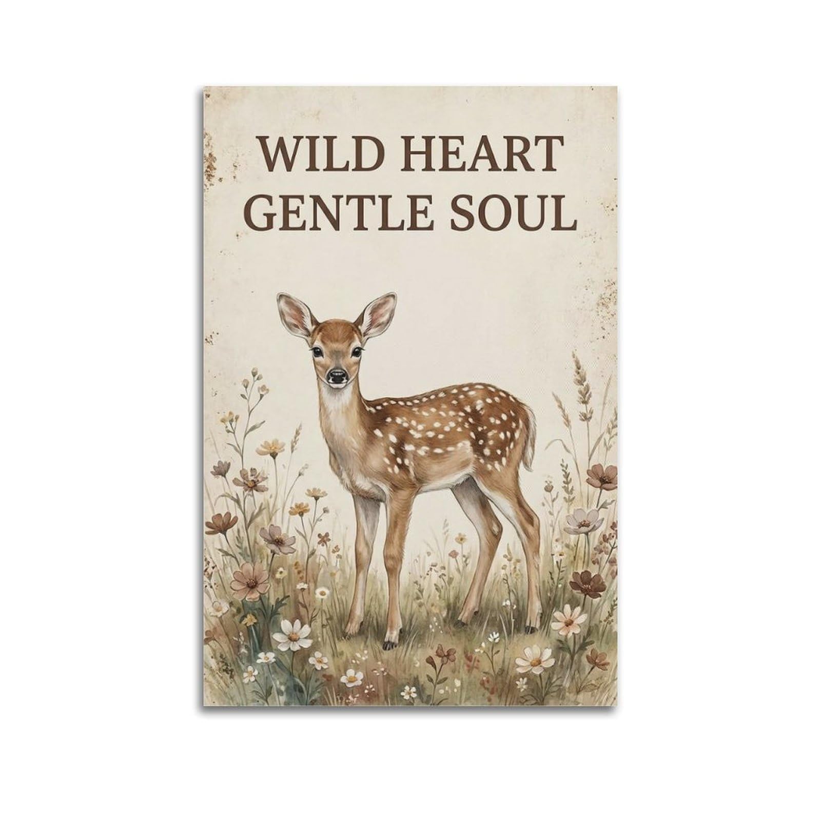 OKAHYS Fawn Forest Illustration Poster Little One Vintage Modern Decorative Canvas Prints - Ideal Wall Art for Family, Man Cave, Game Room, Boys & Girls Bedroom 16x24inch