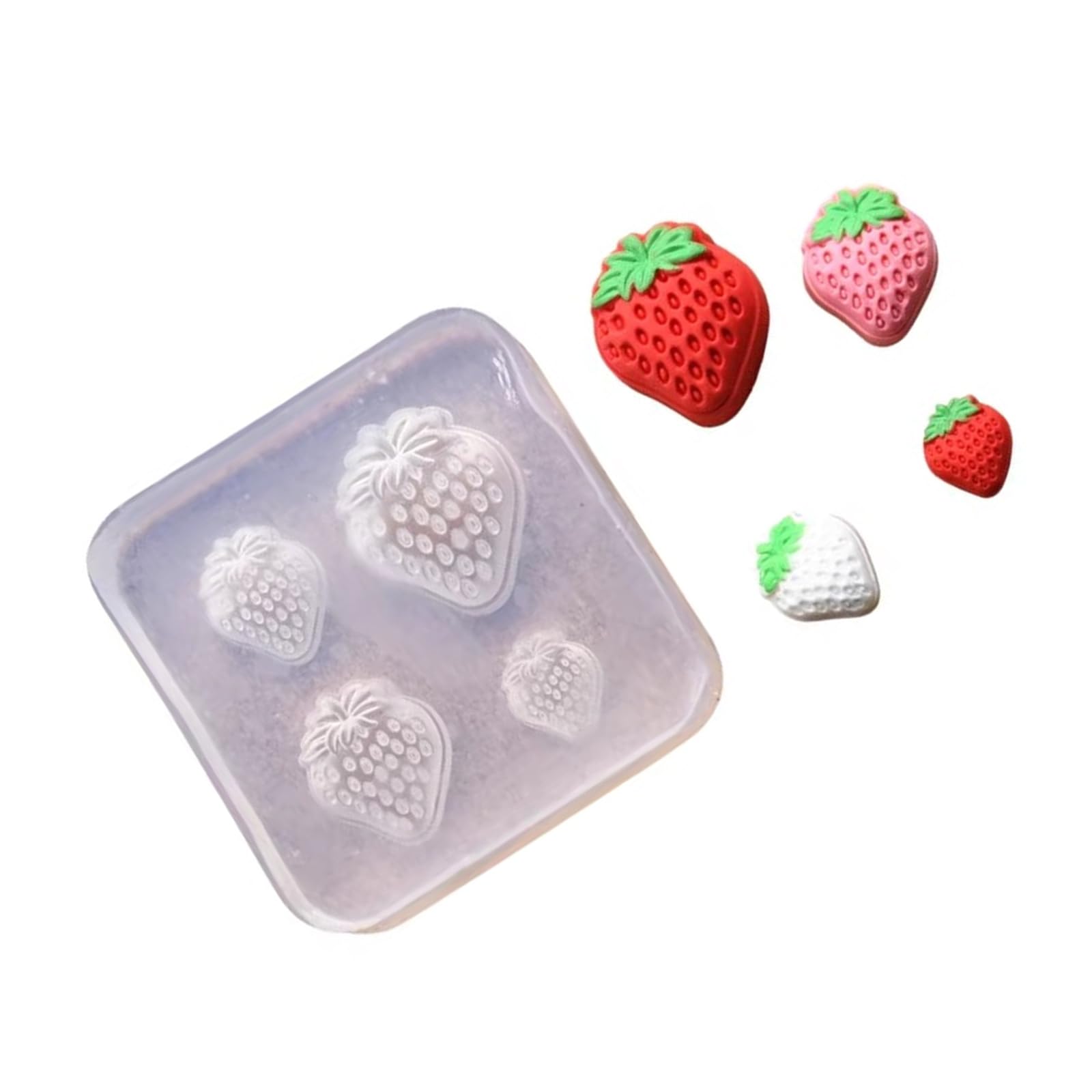 NEWFT Silicone Mold Suitable for Craft Enthusiasts Intricate Strawberry Pastries and Snacks Baking Mould Jewelry Accessories