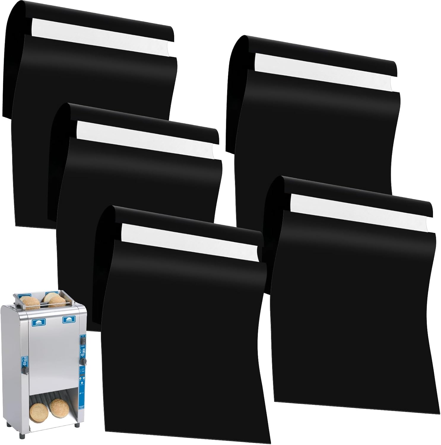 5 Pcs 27.5 x 11 Inch PTFE Release Sheets Non Stick Toaster Release Sheets PTFE Liner Compatible with Antunes Roundup VCT-2, VCTM-2 Toaster, for Bread, Buns