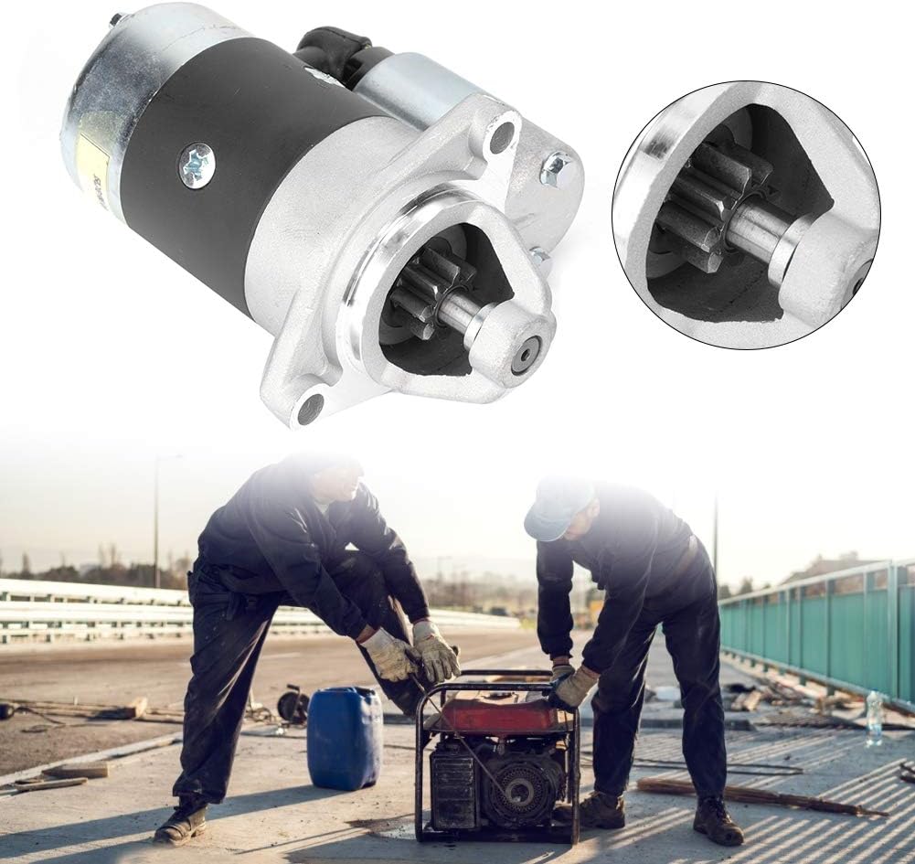 12V Engine Starter, 8 Teeth CW Rotate Starting Motor Fit for Air-Cooled Engine Generator 178F 186F 188F