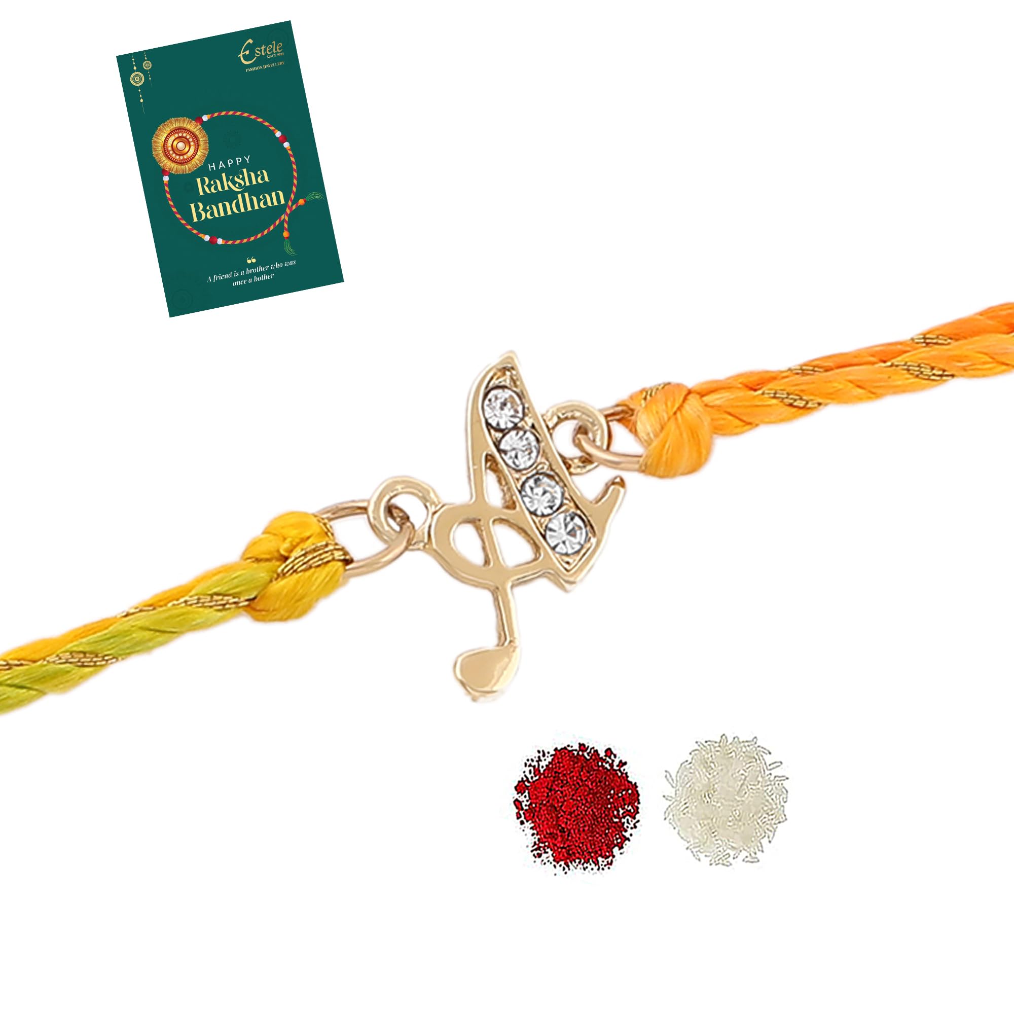 Estele Gold Plated Designer A Initials Bracelet with Multi Colored Silk Thread. (B09926C3XN) Amazon Price History, Amazon Price Tracker