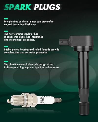 Vista 992 de SCITOO 1 bobinas de encendido con 4 bujías de iridio para Chevrolet 2011-2015 Cruze 1.4L 2016 Cruze Limited 1.4L 2012-2020 Sonic 1.4L 2013-2021 Trax