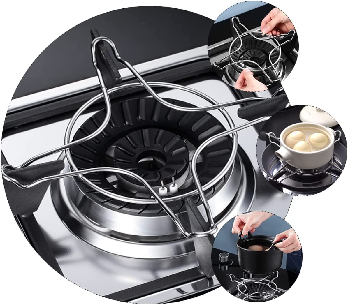 Eisen Wok Support Ring,Universal Herd Rack, Ser von 3 runden Dampfgarer-Rack-Zubehör Einmachständer Einmachständer for Heißwasser-Einkocher Ständer/Hochleistungsständer (Farbe: wie abgebildet x 2 Stüc